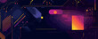 © Sanych - Futuristic geometric abstract background with vibrant colors and dynamic patterns.
