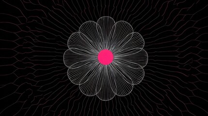 Wall Mural - intricate, symmetrical flower design on a dark background.