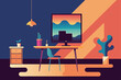 © Kechali - ai art inspired workspace with fluid forms