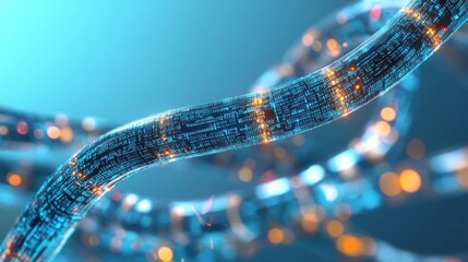 glowing digital data stream abstract network technology background
