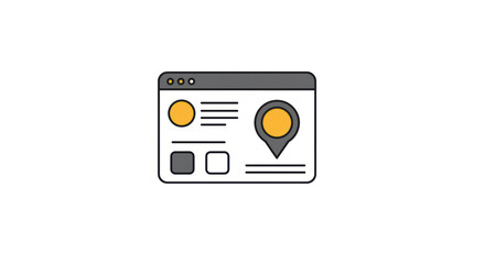Website Interface: Location Pin and Content Blocks