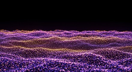 Wall Mural - landscape glowing data points - abstract landscape, glowing particles, data visualization, technolog