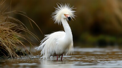 Naklejka na meble Majestic White Ibis in Wetland Habitat