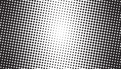 Aufkleber - Digital dotted mesh with gradient effect. black dotted background. monochrome halftone pattern. dotted comic book background