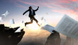 © Sergey Nivens - Portrait of energetic businessman running