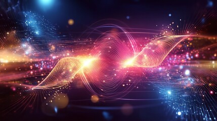 Wall Mural - Abstract Glowing Particle Design