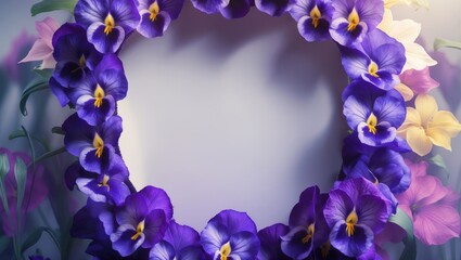 Aufkleber - Charming violet-bordered frame on a background
