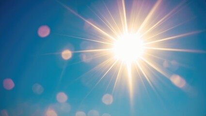 Wall Mural - bright solar flare and lens glare creating a radiant sky scene