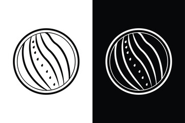 Summer Watermelon Vector Icon. Clean Line and Flat Illustration