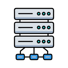 Poster - Server Stack Icon Representing Data Infrastructure and Network Architecture