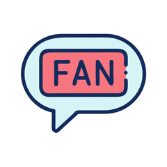 Fototapete - Speech Bubble with Celebrity Icon Representing Fan Communication and Public Interaction