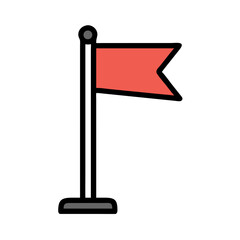 Aufkleber - Standing Flag Icon Representing Set Goal and Achievement Target