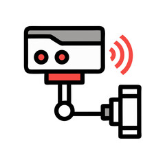 Poster - Surveillance Camera Icon Representing Border Monitoring and Security Surveillance