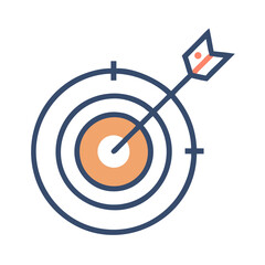 Aufkleber - Target with Arrow Icon Representing Goal Achievement and Strategic Success
