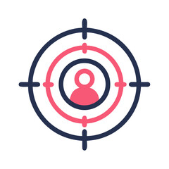 Poster - Target with User Icon Representing Audience Targeting and Marketing Strategy