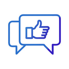 Poster - Thumbs Up in Chat Bubble Icon Representing Social Media Feedback and Approval