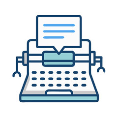 Poster - Typewriter Icon Representing Legal Documentation and Writing Tools