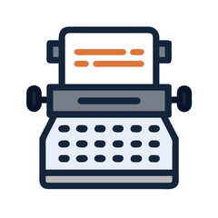 Poster - Typewriter Icon Representing Legal Documentation and Writing Tools