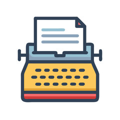 Poster - Typewriter Icon Representing Legal Documentation and Writing Tools