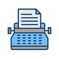 Poster - Typewriter Icon Representing Legal Documentation and Writing Tools