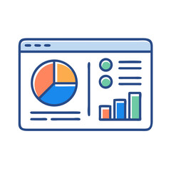 Leinwandbilder - Dashboard with Pie Chart Icon Representing Data Visualization and Analytics Overview