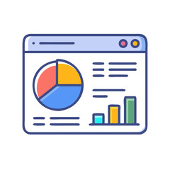 Leinwandbilder - Dashboard with Pie Chart Icon Representing Data Visualization and Analytics Overview