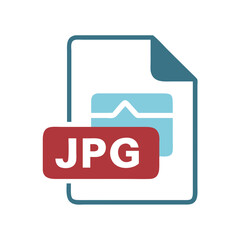 Leinwandbilder - Image File with JPG Label Icon Representing Raster File Format and Digital Graphics