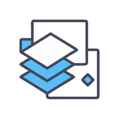 Leinwandbilder - Image Layers Icon Representing Layered Graphic Composition and Visual Editing