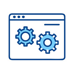 Leinwandbilder - Interface with Gear Icon Representing Design Settings and Configuration Tools