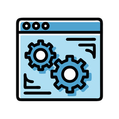 Leinwandbilder - Interface with Gear Icon Representing Design Settings and Configuration Tools