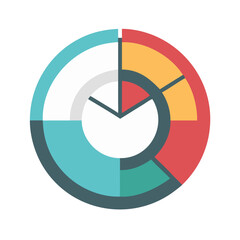 Fototapete - Segmented Circle Chart Icon Representing Infographic Breakdown and Data Visualization