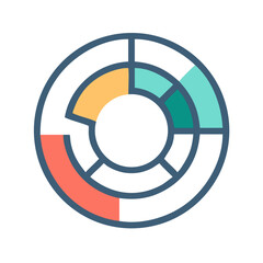 Poster - Segmented Circle Chart Icon Representing Infographic Breakdown and Data Visualization