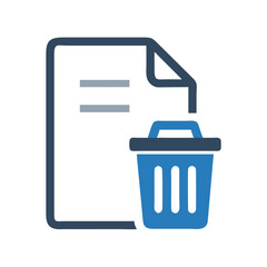 Aufkleber - Trash Bin Icon Representing File Deletion and System Cleanup