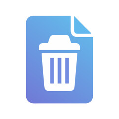 Aufkleber - Trash Bin Icon Representing File Deletion and System Cleanup