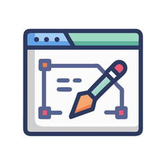 Leinwandbilder - Vector Editing Interface Icon Representing Creative Design and Graphic Customization