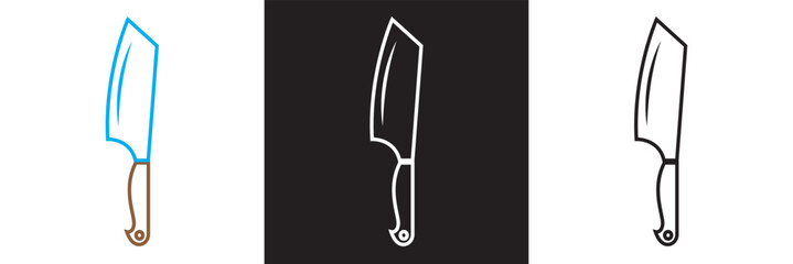 Kitchen knives icon. Vector for websites, mobile interfaces, presentations, banner, visual branding etc. Vector illustration. isolated on white and black background. EPS 10 