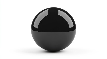 Poster - Glossy black sphere on white background