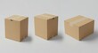 © DSGNCO - Realistic cardboard box mockup set from side, front and top view