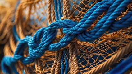 Macro shot of fishing nets