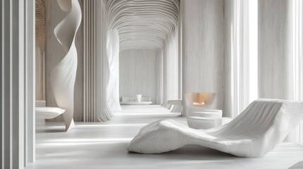 Aufkleber - Modern, minimalist interior design