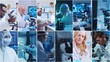 © Acronym - Technology and medical concept. Scientists, lab equipment and microscopes in biomedical innovations and clinical studies. Ideal for educational content. Vertical videos.