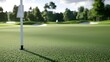 © BirD - Golf Green and Flagstick Close-up golf green flagstick close-up putting green hole cup golf course