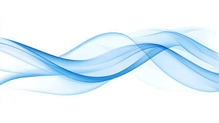 Wall Mural - blue abstract smoke waves on a white background