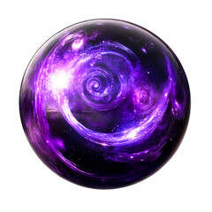 Wall Mural - galaxy in crystal ball, purple nebula, cosmic swirl, cut out transparent