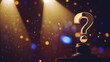 © A.A - A golden statuette with a question mark at an awards ceremony