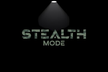 Wall Mural - camouflaged stealth mode typography on a dark background illuminated