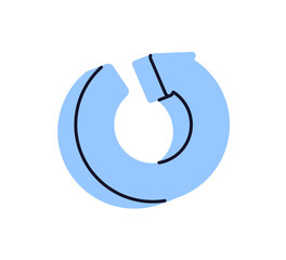 Aufkleber - Circular round arrow, loop. Rotating movement. Refresh, reload, restart and reset action with curved cycle symbol. UI command, interface icon. Flat vector illustration isolated on white background