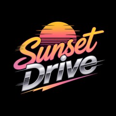 Wall Mural - retro wave-inspired design featuring a gradient sun and stylized text elements
