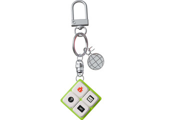 modern programmer keychain with bug api and code symbols