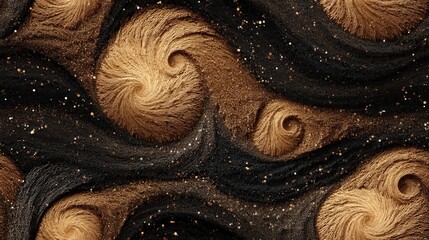 Wall Mural - seamless pattern of swirling galaxies in a cosmic dance